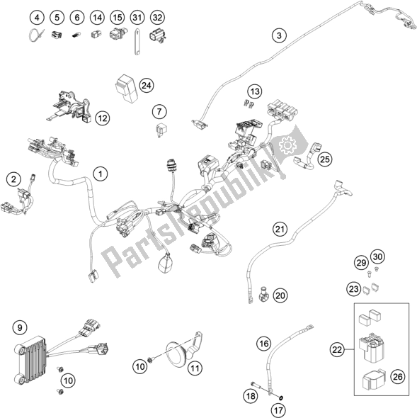 All parts for the Wiring Harness of the KTM EC 350F EU 2021
