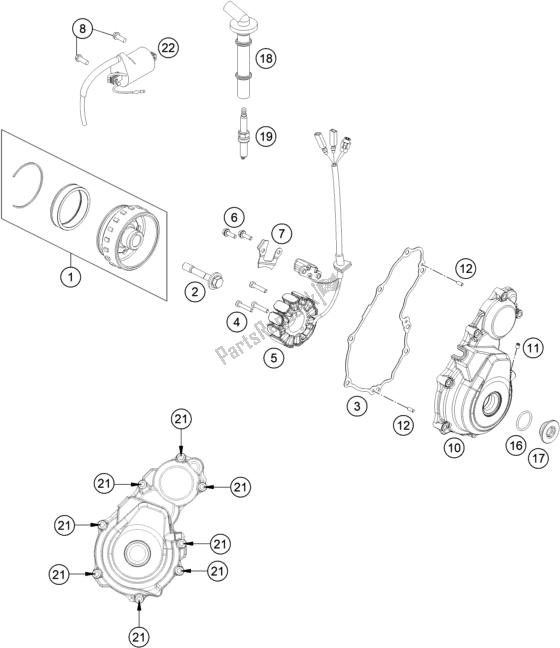 All parts for the Ignition System of the KTM EX 250F US 2021