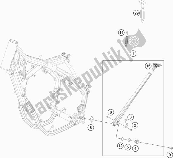 Todas las partes para Soporte Lateral / Central de KTM EX 250F US 2021