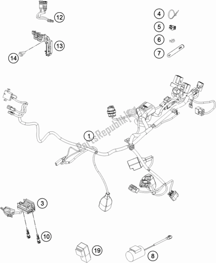 Wszystkie części do Wi? Zka Przewodów KTM EX 250F US 2021