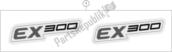 Tutte le parti per il Decalcomania del KTM EX 300 US 2021