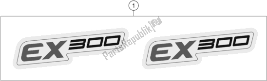 Tutte le parti per il Decalcomania del KTM EX 300 US 2021