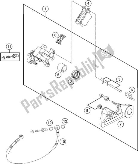 Tutte le parti per il Pinza Freno Posteriore del KTM EX 300 US 2021