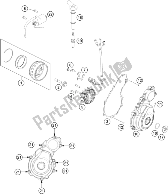 All parts for the Ignition System of the KTM EX 350F US 2021