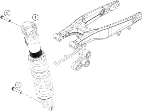 All parts for the Shock Absorber of the KTM EX 350F US 2021