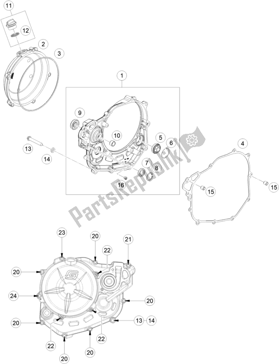 Tutte le parti per il Coperchio Frizione del KTM EX 450F US 2021