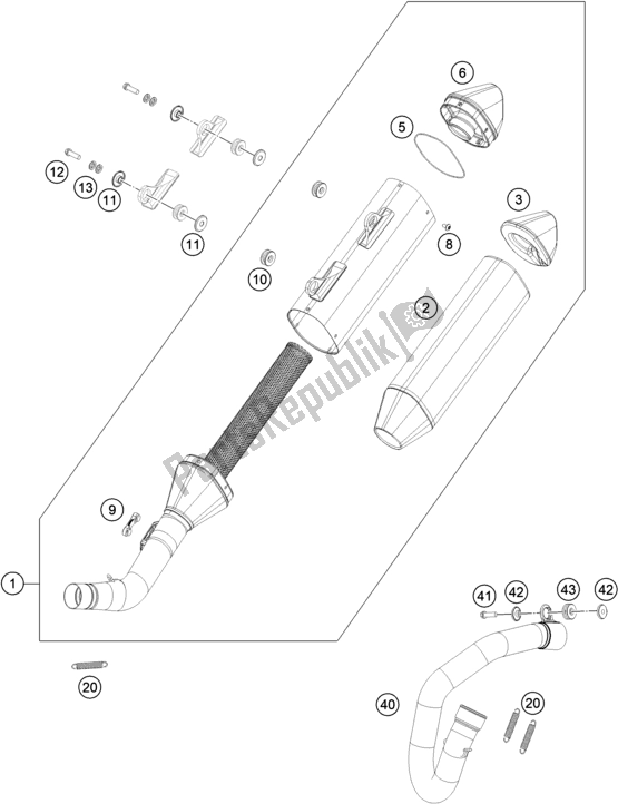 Toutes les pièces pour le Système D'échappement du KTM EX 450F US 2021