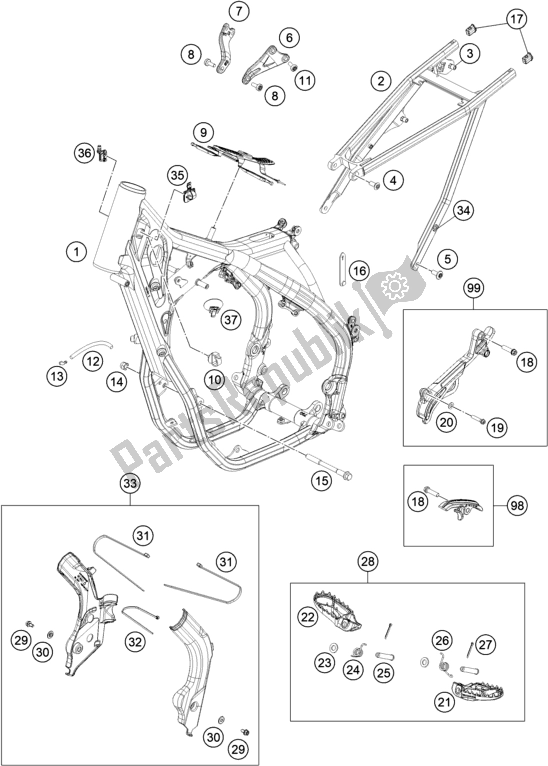 Toutes les pièces pour le Cadre du KTM EX 450F US 2021