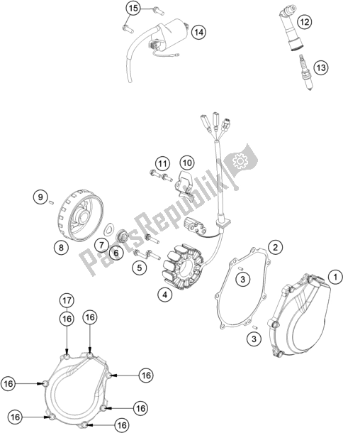 All parts for the Ignition System of the KTM EX 450F US 2021