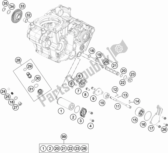Tutte le parti per il Sistema Di Lubrificazione del KTM EX 450F US 2021