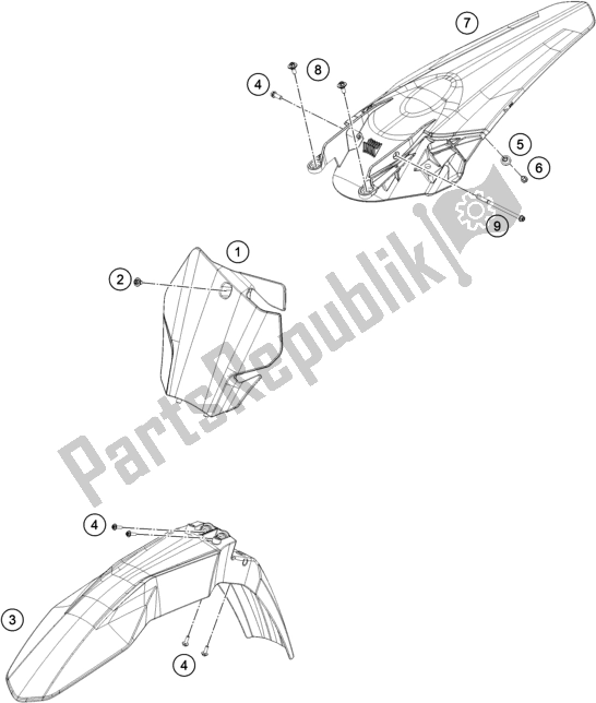 Toutes les pièces pour le Masque, Ailes du KTM EX 450F US 2021
