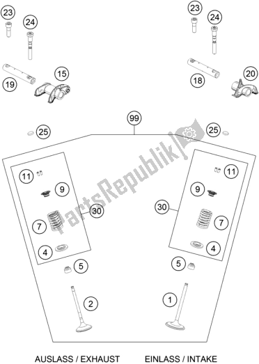 Toutes les pièces pour le Entraînement De Soupape du KTM EX 450F US 2021