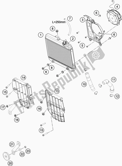 Todas las partes para Sistema De Refrigeración de KTM Freeride 250 F 2020