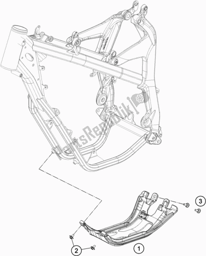 All parts for the Engine Guard of the KTM Freeride 250 F 2020