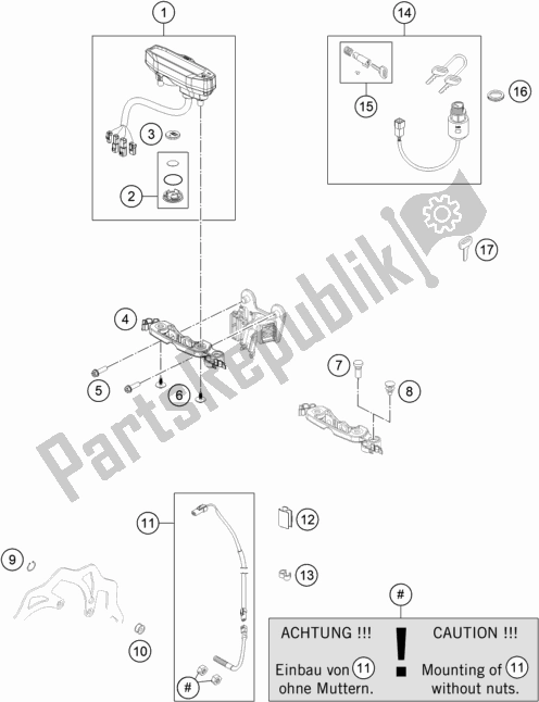 Todas las partes para Instrumentos / Sistema De Bloqueo de KTM Freeride 250 F 2020