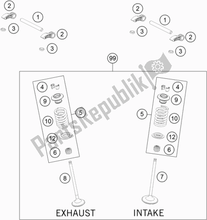 Todas las partes para Accionamiento De Válvula de KTM Freeride 250 F 2020