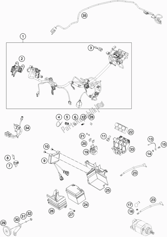 All parts for the Wiring Harness of the KTM Freeride 250 F 2020