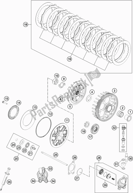 Todas las partes para Embrague de KTM Freeride 250 F EU 2018
