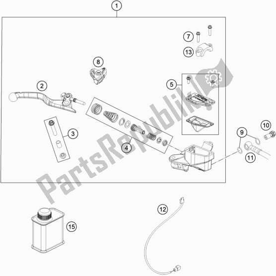 All parts for the Front Brake Control of the KTM Freeride 250 F EU 2018