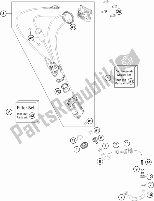 All parts for the Fuel Pump of the KTM Freeride 250 F EU 2018