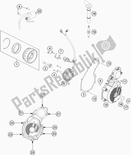 All parts for the Ignition System of the KTM Freeride 250 F EU 2018