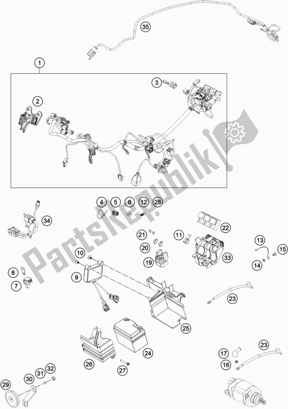 All parts for the Wiring Harness of the KTM Freeride 250 F EU 2018