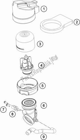 All parts for the Air Filter of the KTM Freeride 250 F EU 2020