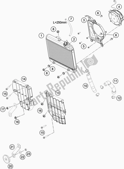 Todas las partes para Sistema De Refrigeración de KTM Freeride 250 F EU 2020