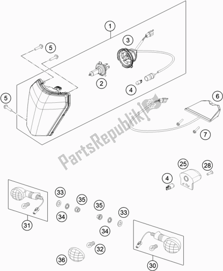 All parts for the Lighting System of the KTM Freeride 250 F EU 2020