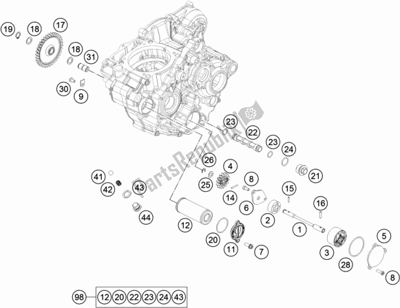 Tutte le parti per il Sistema Di Lubrificazione del KTM Freeride 250 F EU 2020