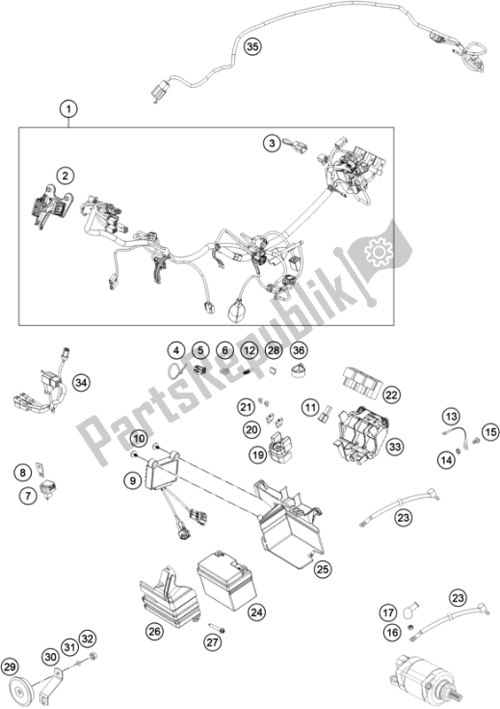 All parts for the Wiring Harness of the KTM Freeride 250 F EU 2020