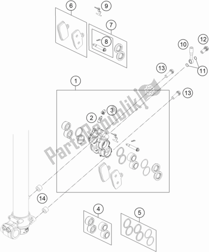 Todas las partes para Pinza De Freno Delantera de KTM Freeride 350 2017