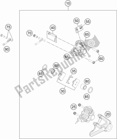 All parts for the Brake Caliper Rear of the KTM Freeride 350 2017