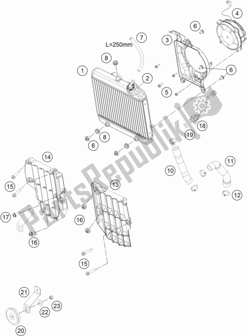 Toutes les pièces pour le Système De Refroidissement du KTM Freeride 350 2017