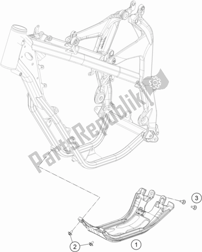 All parts for the Engine Guard of the KTM Freeride 350 2017