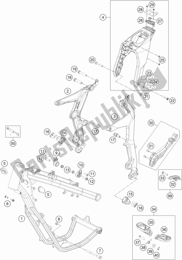 All parts for the Frame of the KTM Freeride 350 2017