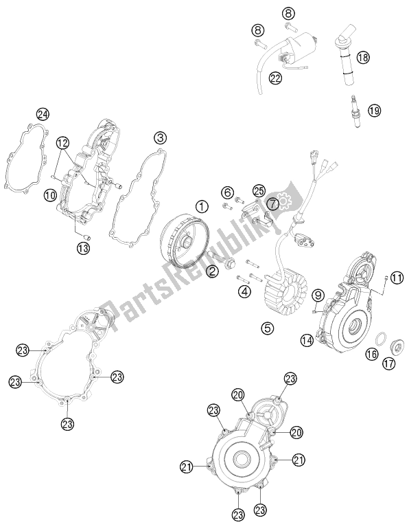 Tutte le parti per il Sistema Di Accensione del KTM Freeride 350 2017