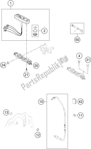 All parts for the Instruments, Locksystem of the KTM Freeride 350 2017