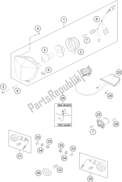 All parts for the Lighting System of the KTM Freeride 350 2017