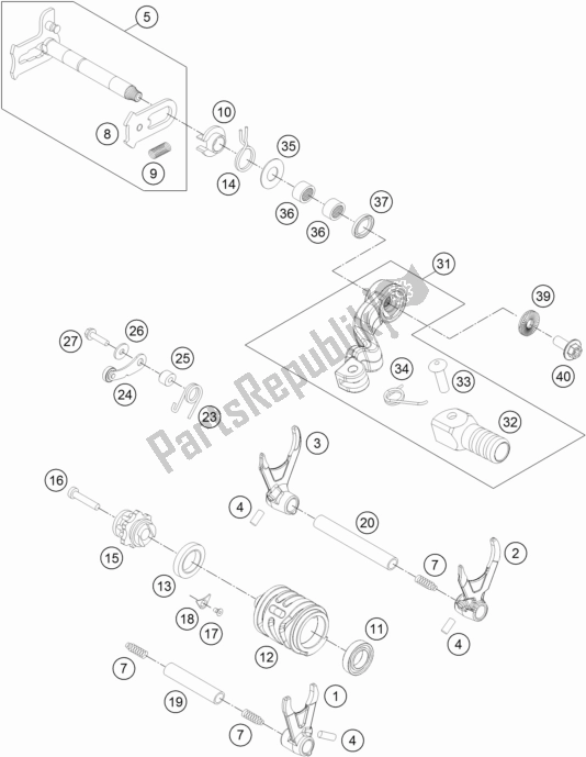 Toutes les pièces pour le Mécanisme De Changement du KTM Freeride 350 2017