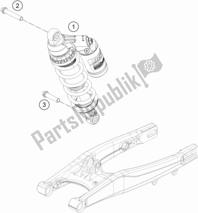 All parts for the Shock Absorber of the KTM Freeride 350 2017