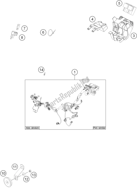 All parts for the Wiring Harness of the KTM Freeride 350 2017