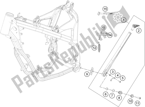 Todas as partes de Suporte Lateral / Central do KTM Freeride E-XC EU 0 2017