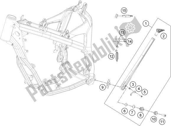 All parts for the Side / Center Stand of the KTM Freeride E-XC EU 0 2018