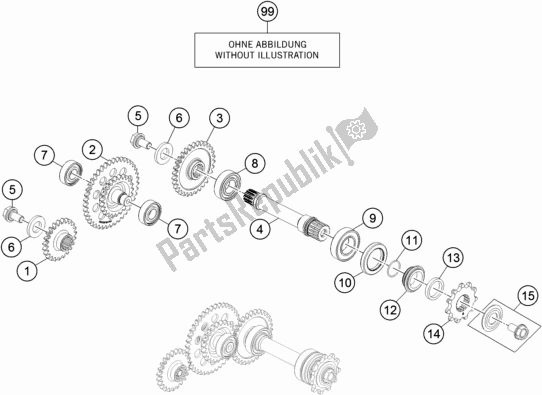 All parts for the Transmission I - Main Shaft of the KTM Freeride E-XC EU 0 2018