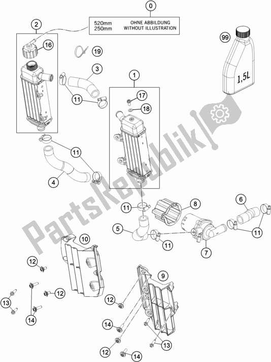 Toutes les pièces pour le Système De Refroidissement du KTM Freeride E-XC EU 0 2019