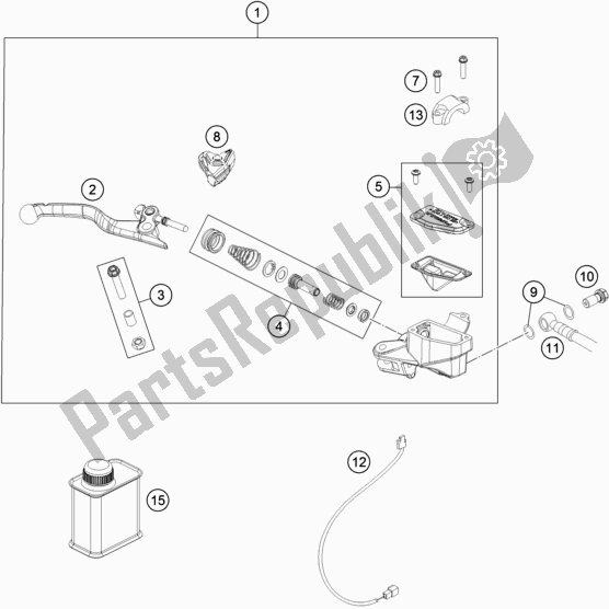 All parts for the Front Brake Control of the KTM Freeride E-XC EU 0 2019