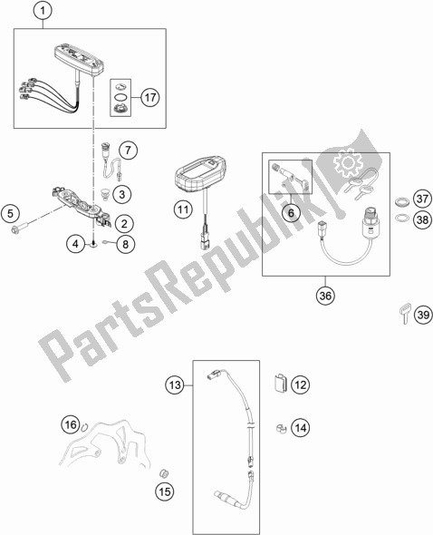 All parts for the Instruments / Lock System of the KTM Freeride E-XC EU 0 2019