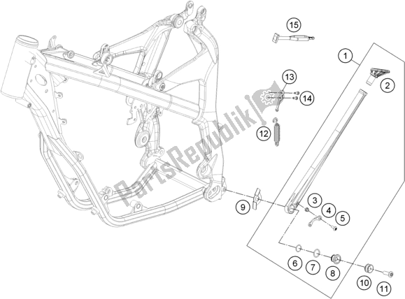 Tutte le parti per il Cavalletto Laterale / Centrale del KTM Freeride E-XC EU 0 2019