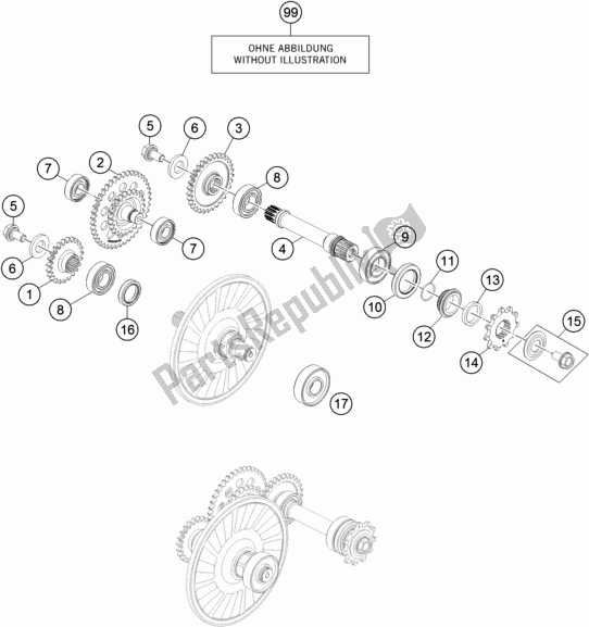 All parts for the Transmission of the KTM Freeride E-XC EU 0 2019